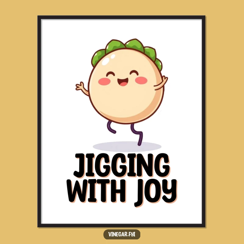 Funny Taco Jig Digital Art: Printable Foodie Cartoon Decor Gift