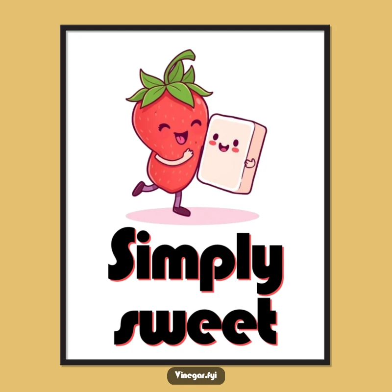 Funny Strawberry Dancing Digital Art - Instant Download for Sweet Decor