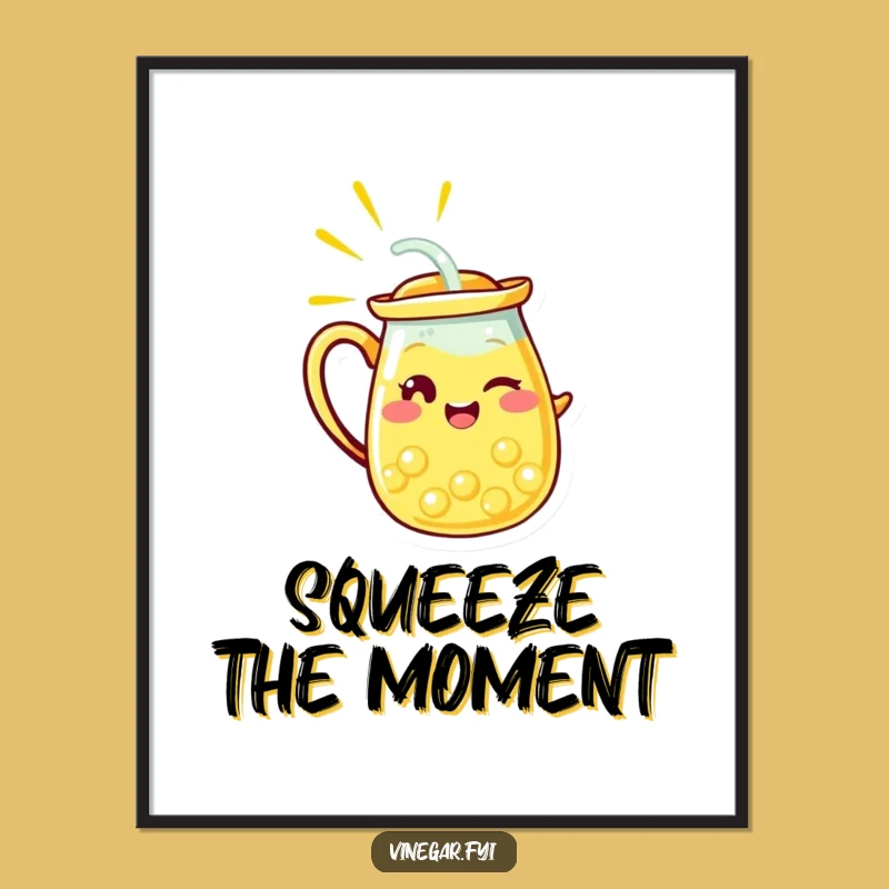 Funny Lemonade Pitcher Wink Digital Art - Hilarious Citrus Decor Print Gift
