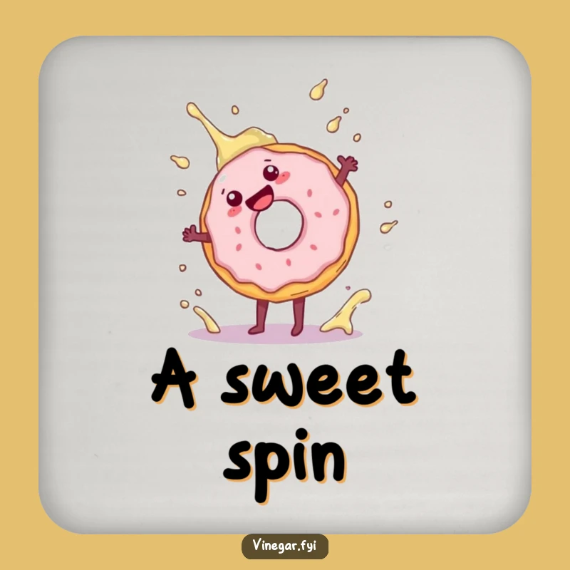 Funny Donut Cartwheel Drink Coaster: Protect Surfaces with a Splash of Doughnut Charm!