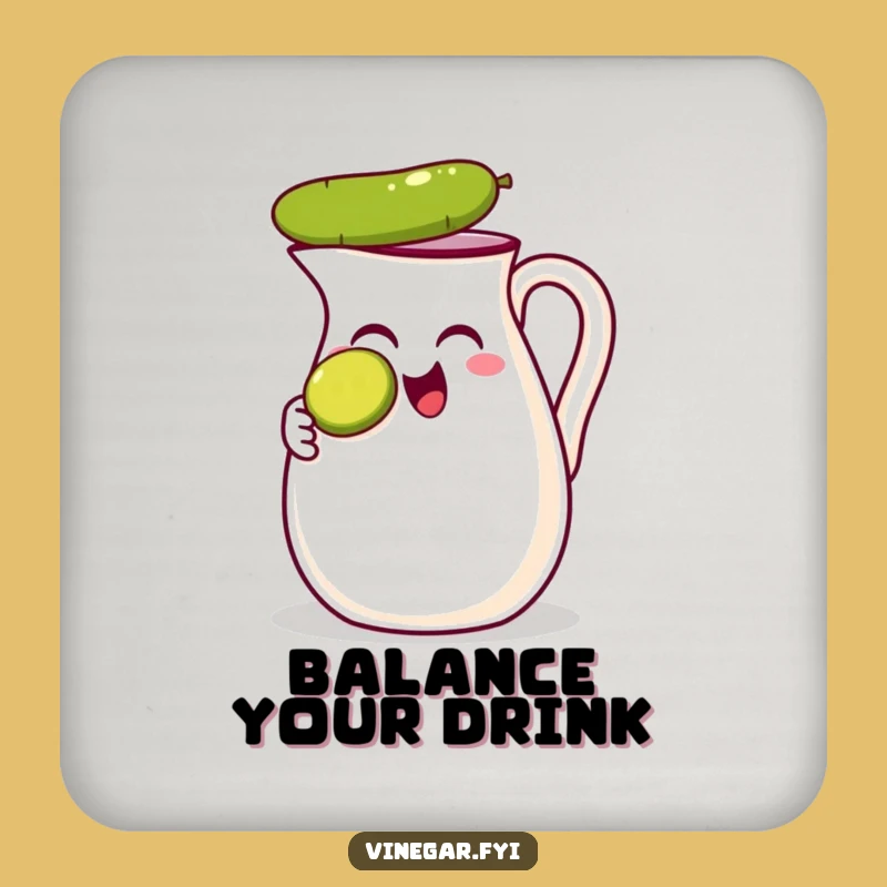 Funny Vinegar Jug Coaster - Protect Surfaces with Playful Balance