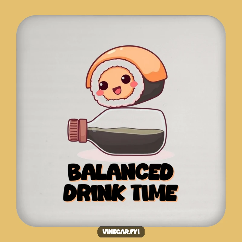 Funny Sushi Balance Coaster: Protect Surfaces with Foodie Flair