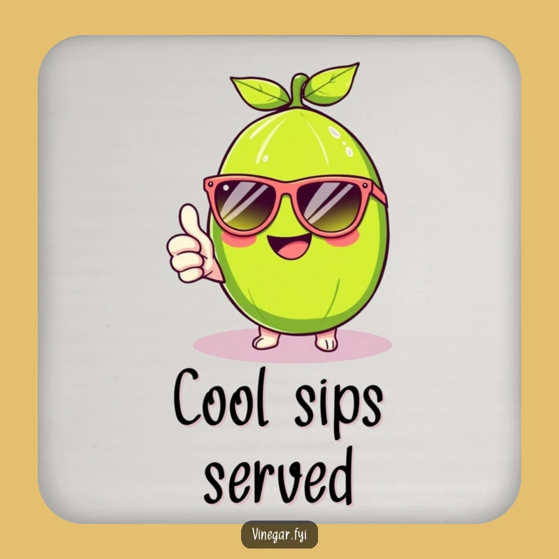 Funny Kawaii Lime Cool Coaster - Protect Surfaces with Citrus Humor