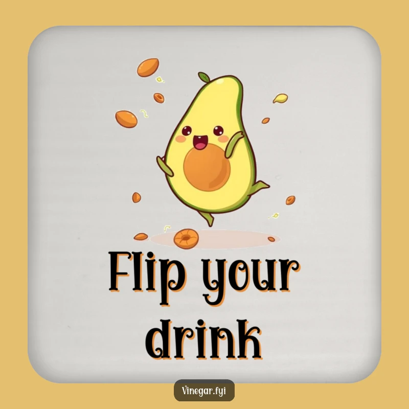 Funny Kawaii Avocado Cartwheel Coaster: Protect Surfaces with Humor