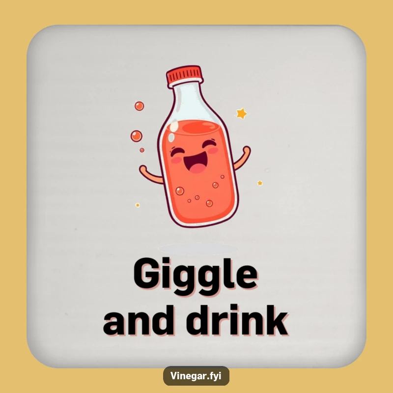 Funny Giggling Bottle Coaster: Red Liquid Joy, Perfect Happy Gift