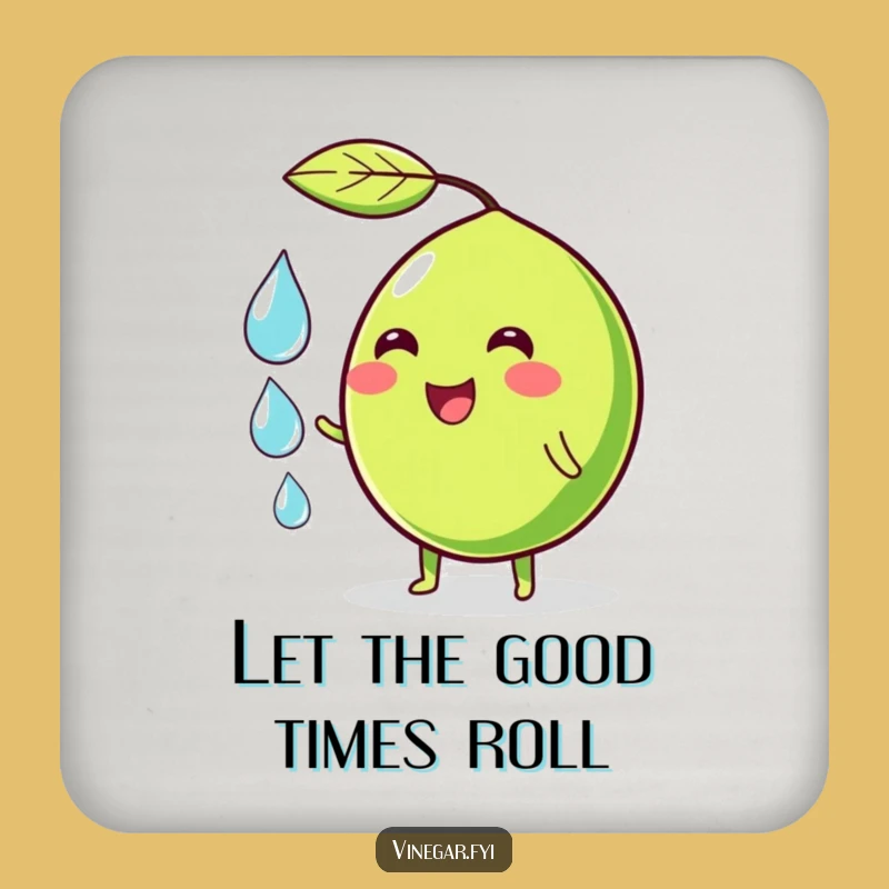 Funny Juggling Lime Coaster - Hilarious Citrus Character Drink Accessory Gift