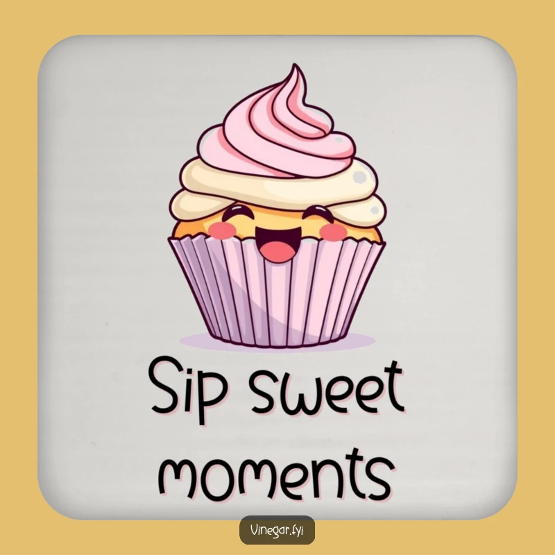 Funny Kawaii Cupcake Coasters - Hilarious Protection for Your Surfaces