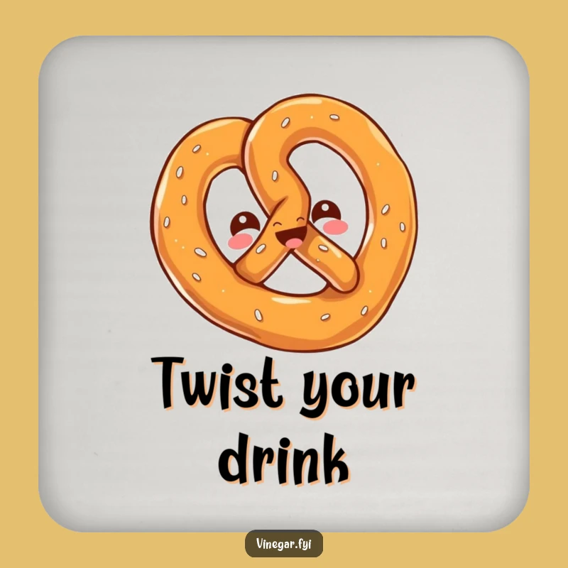 Funny Kawaii Pretzel Twist Coaster: Protect Surfaces with Salty Charm