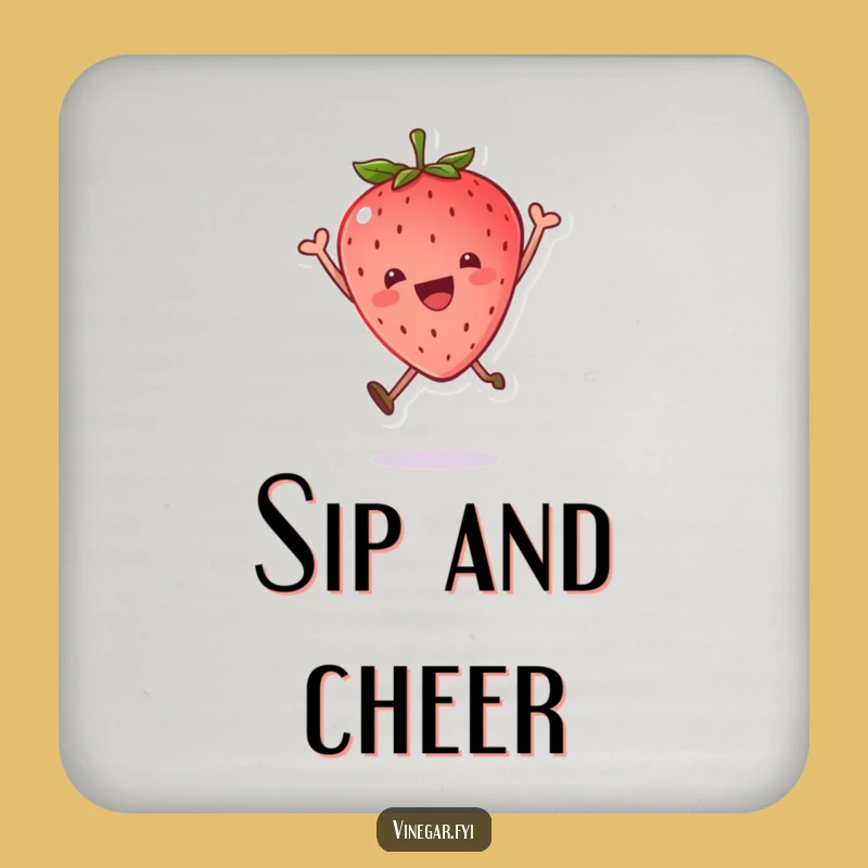 Funny Kawaii Strawberry Joy Leap Coaster: Protect Surfaces with Sweetness