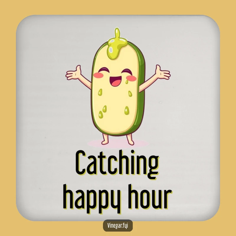 Funny Pickle Coaster: Protect Surfaces with Giggling Charm