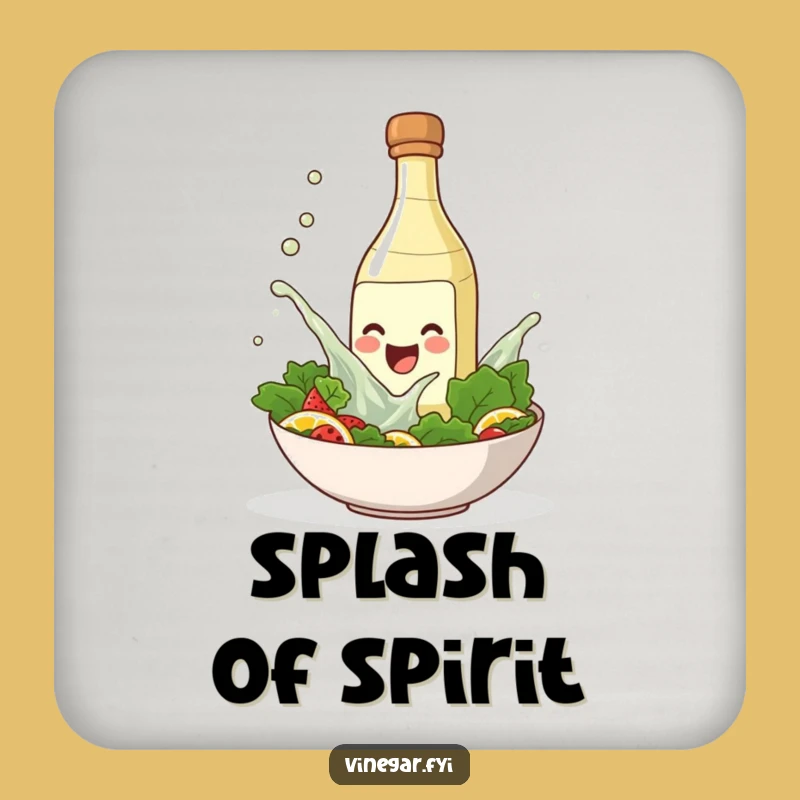 Funny Playful Vinegar Coaster: Salad Dressing Protection with Zest