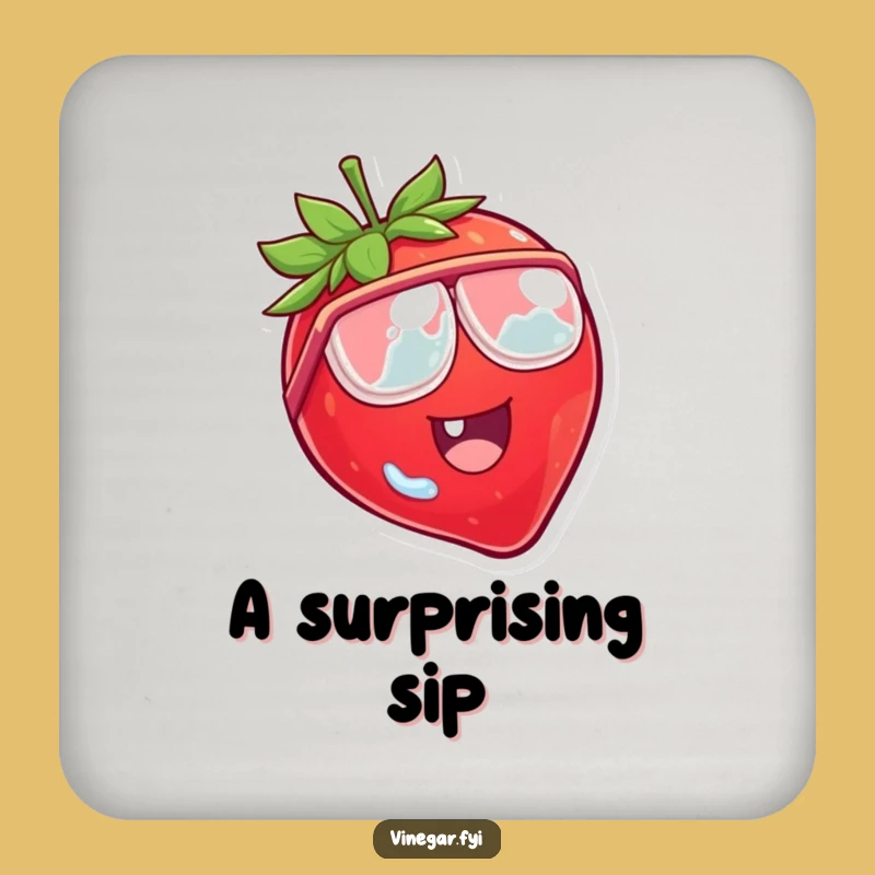 Funny Strawberry Goggle Coaster: Protects Surfaces with Fruit Humor