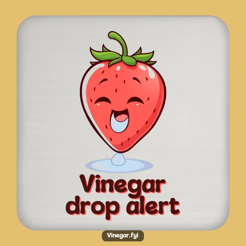 Funny Strawberry Vinegar Coaster - Cheerful Wince Protection