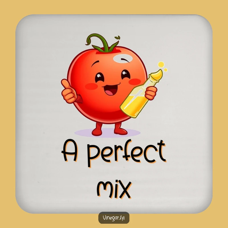 Funny Tomato & Vinegar Coaster Set: Protect Surfaces with Flavor Art Gift