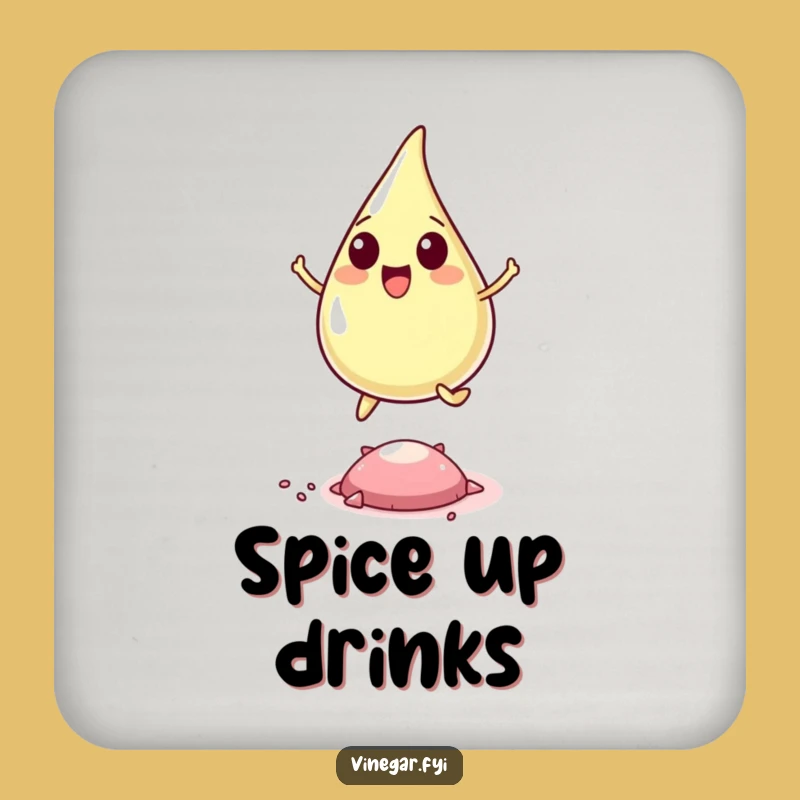 Funny Vinegar Drop Coaster - Protect Surfaces with Playful Art