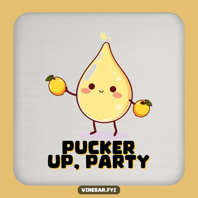 Funny Vinegar Lemon Juggling Coaster: Protect Surfaces with This Hilarious Citrus Charm