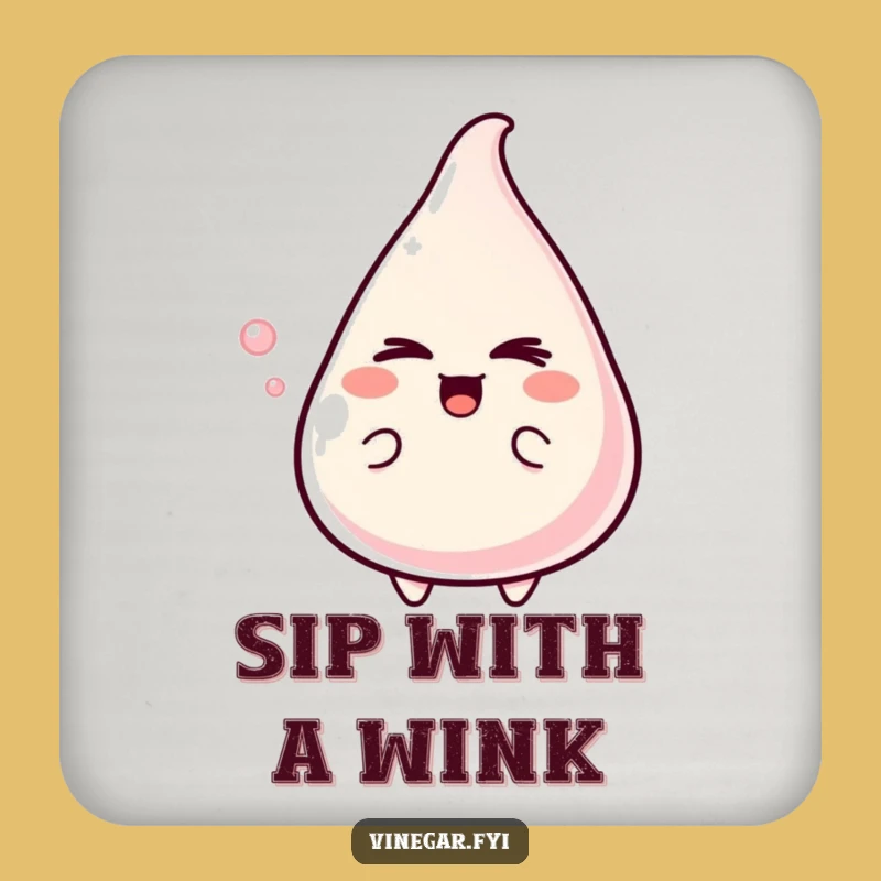 Funny Vinegar Wink Coaster Set: Protect Surfaces with Mischief Art Gift