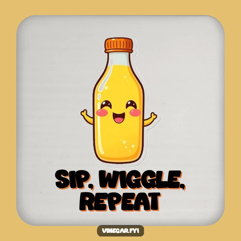 Funny Yellow Liquid Bottle Coaster: Cheerful Wiggle Drink Protection, Perfect Happy Gift