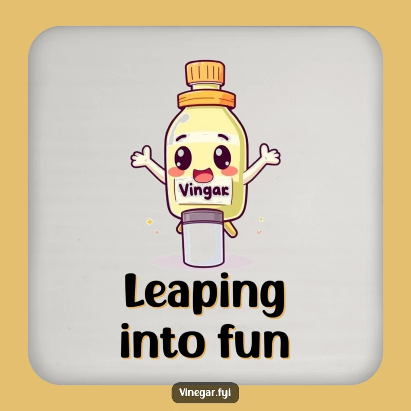 Funny Leap Vinegar Coaster - Protect Surfaces with Energetic Flair!