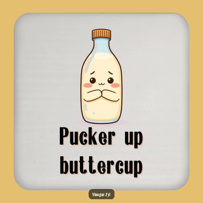 Funny Unimpressed Vinegar Coaster: Protect Surfaces with Condiment Comedy