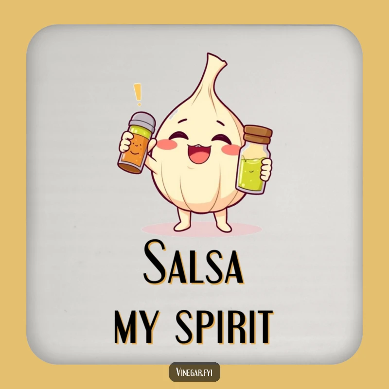 Funny Garlic Vinaigrette Coasters - Protect Surfaces with Humorous Clove Style!