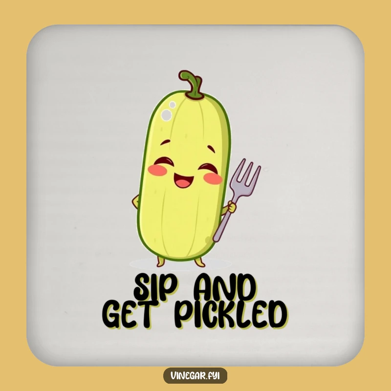 Funny Pickle Pose Drink Coasters - Protect Surfaces with Playful Attitude