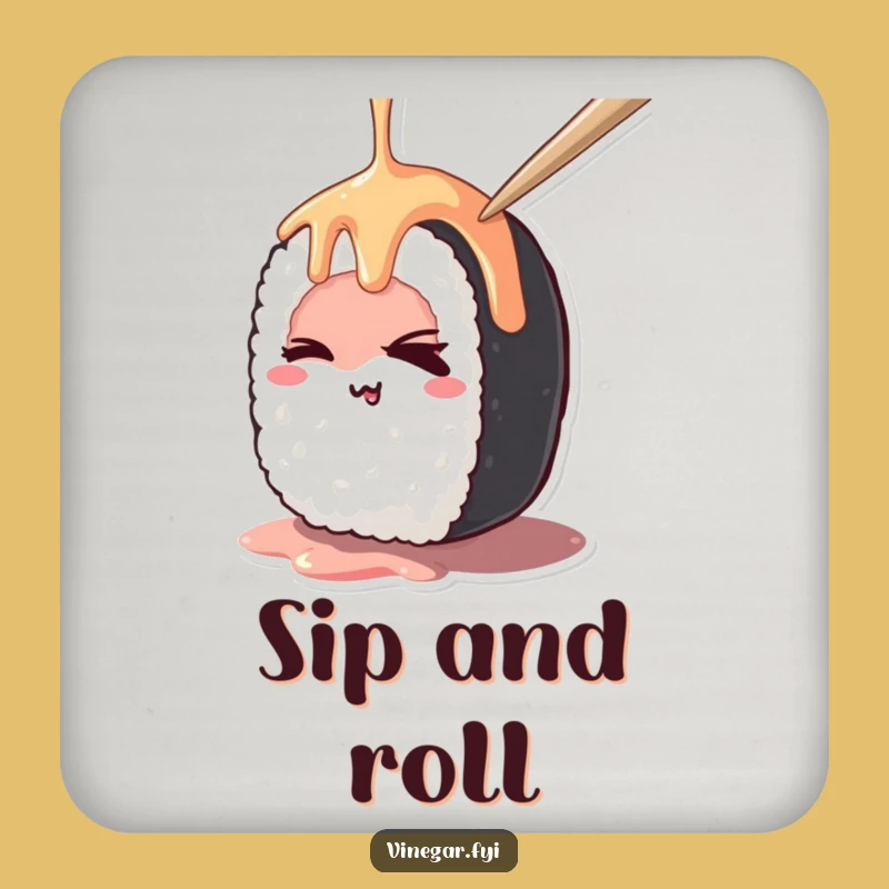 Funny Kawaii Sushi Wink Coasters - Hilarious Protection for Your Tables