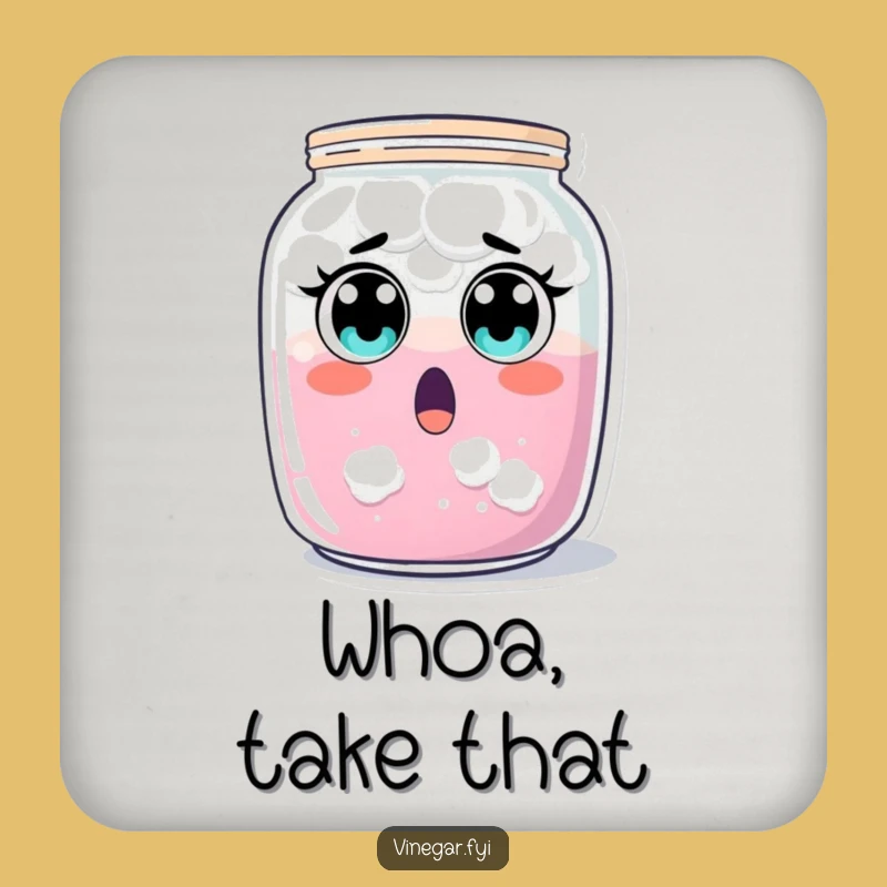 Funny Surprised Jar Coaster: Cloudy Liquid Reaction, Perfect Shocked Gift