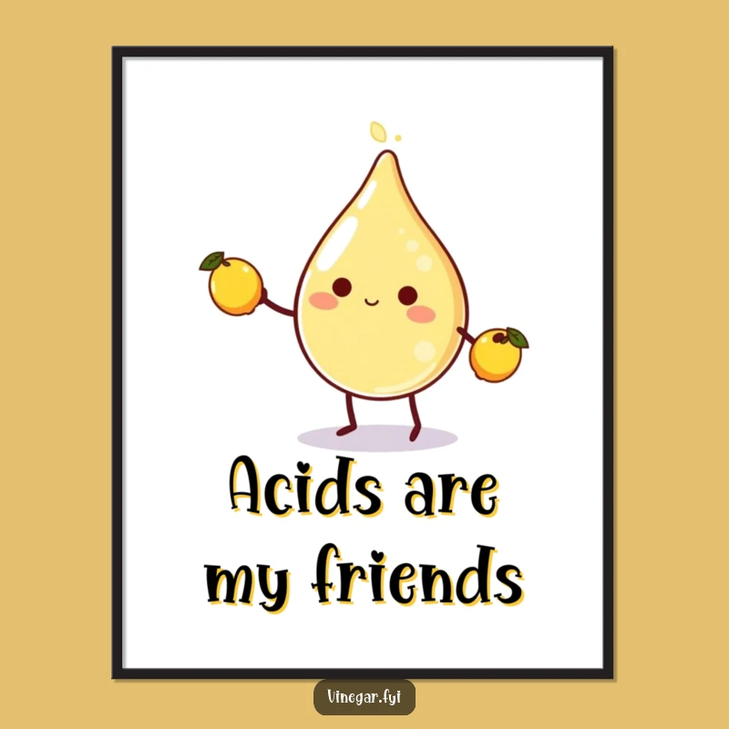 Funny Vinegar Lemon Juggling Poster: Brighten Your Walls with This Hilarious Citrus Art