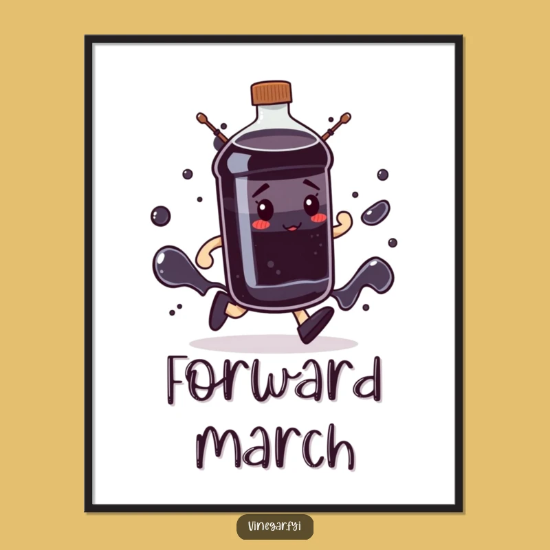 Funny Determined Bottle Poster: Dark Liquid March, Perfect Motivated Gift