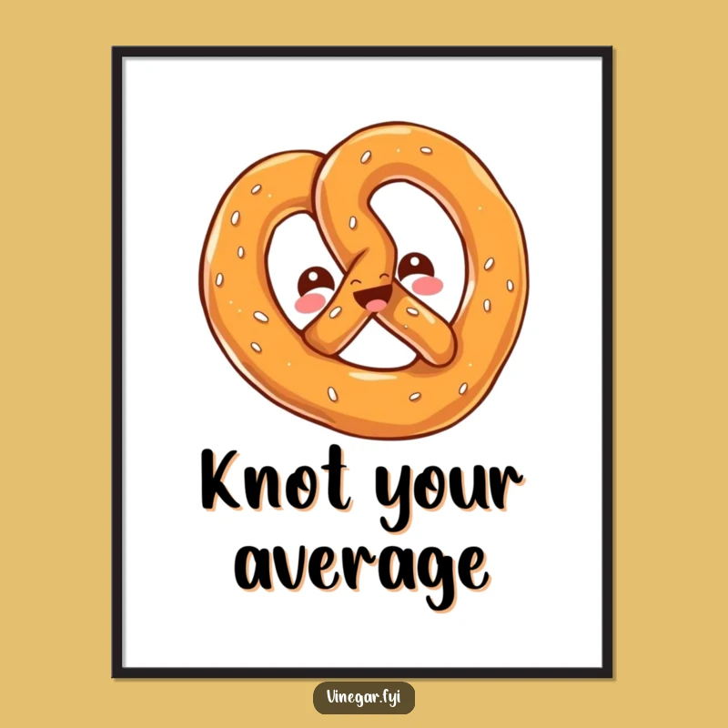 Funny Kawaii Pretzel Twist Poster: Salty Decor for Your Walls