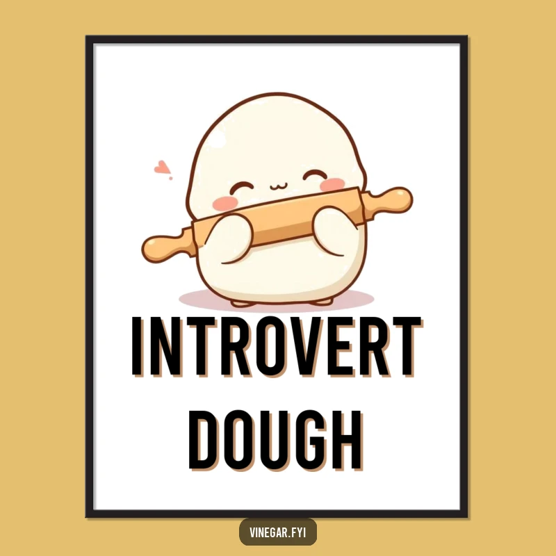 Funny Shy Dumpling Poster: Adorable Blushing Food Art Print for Kitchen Decor