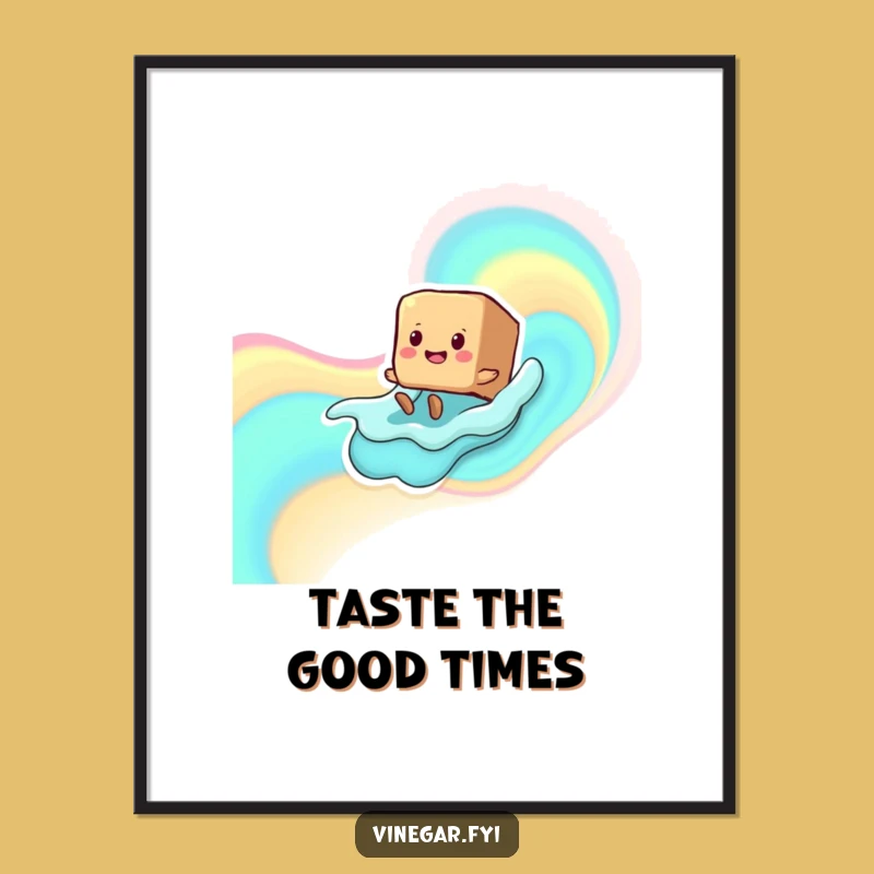 Funny Sugar Cube Wave Poster: Sweet Art for a Cheerful Space!