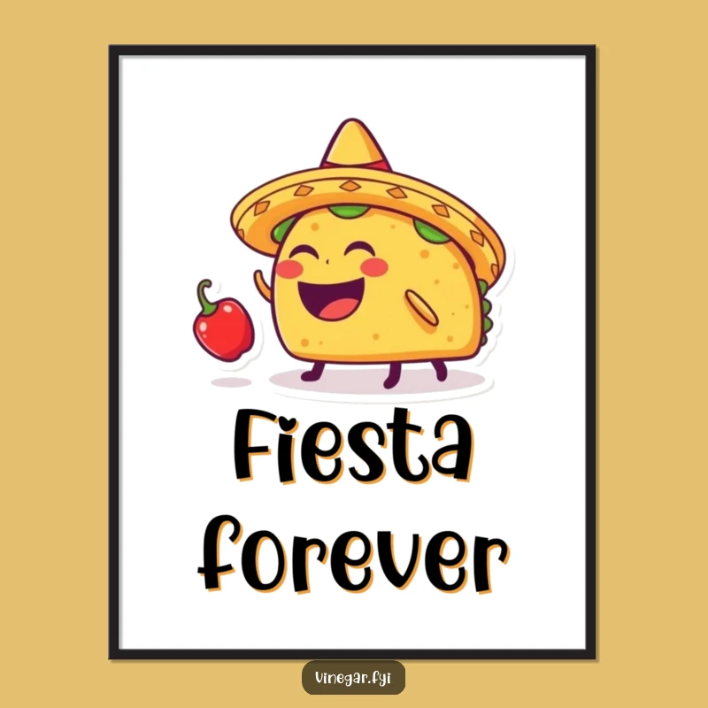 Funny Taco Sombrero Chili Poster: Bring Fiesta Vibes Home with This Hilarious Art