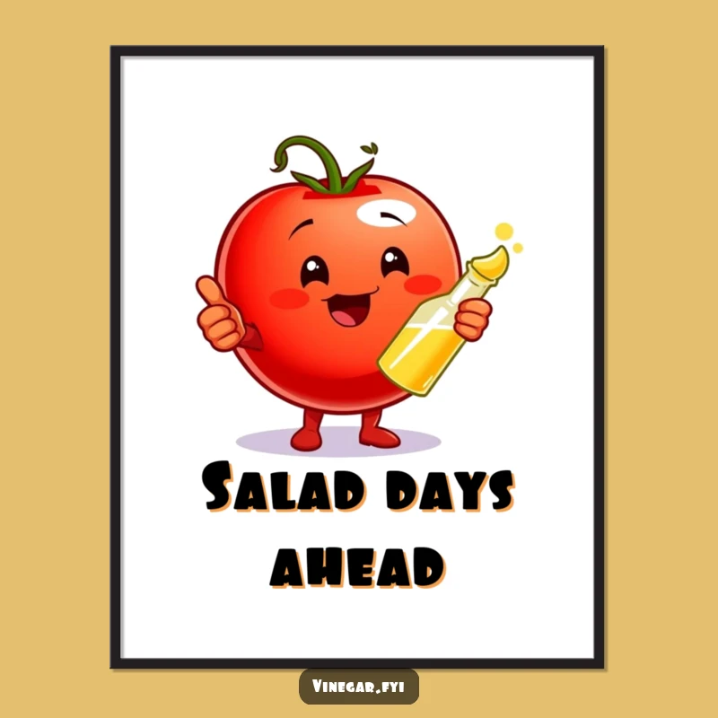 Funny Tomato & Vinegar Poster: Flavor Art for Kitchen Decor Gift