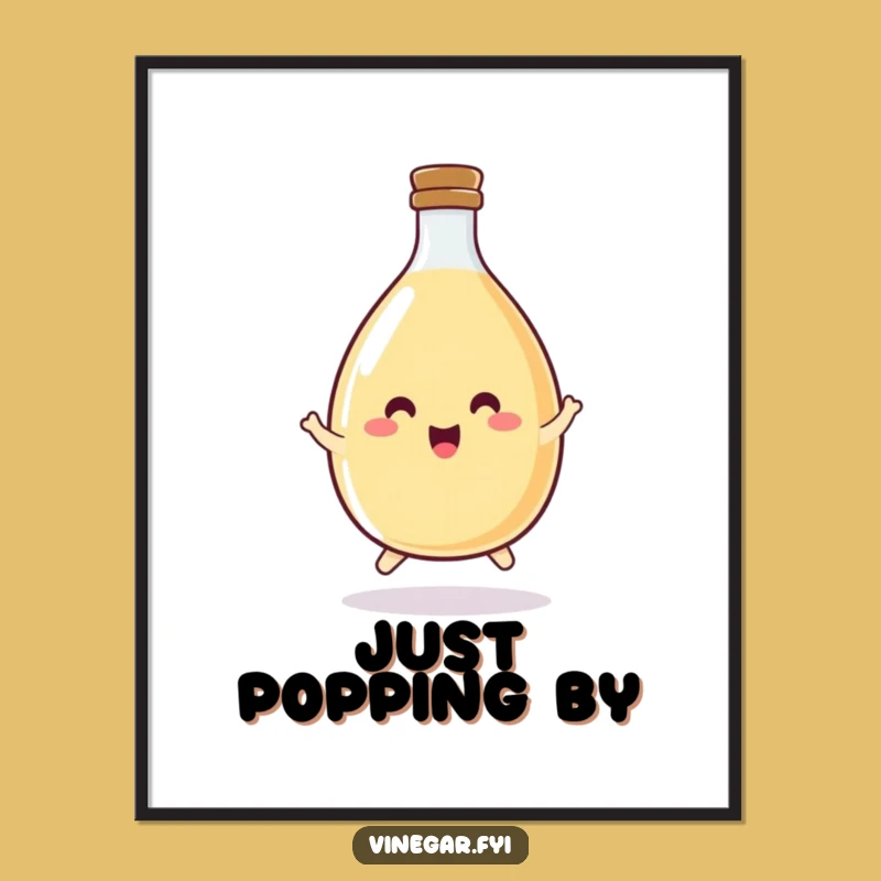 Funny Vinegar Bottle Hop Poster: Happy Round Bottle, Inspiring Funny Wall Art Gift