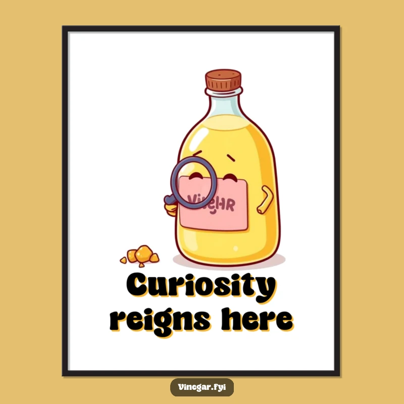 Funny Vinegar Bottle Poster - Whimsical Art for the Inquisitive Mind