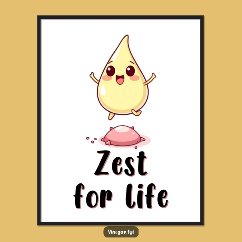 Funny Vinegar Drop Poster - Joyful Wall Art for a Cheerful Home