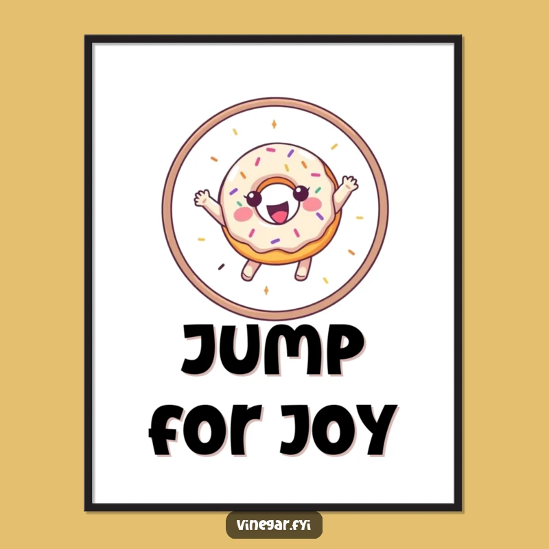 Funny Donut Hoop Art Print: Whimsical Wall Decor for Sweet Spaces