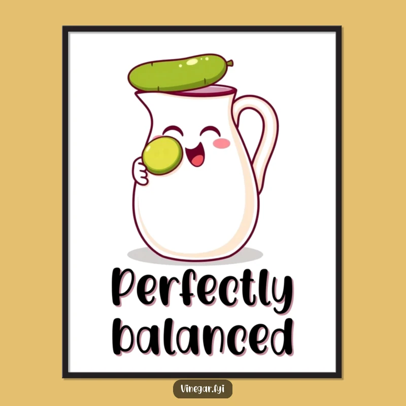 Funny Vinegar Jug Poster - Whimsical Wall Art for Kitchens