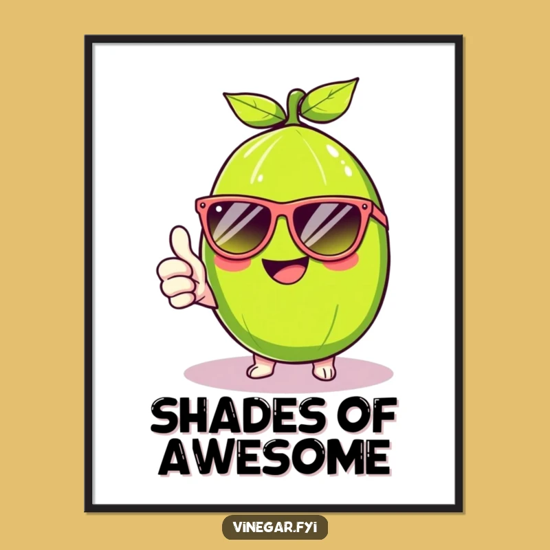 Funny Kawaii Lime Cool Art Poster - Sunny & Humorous Wall Decor