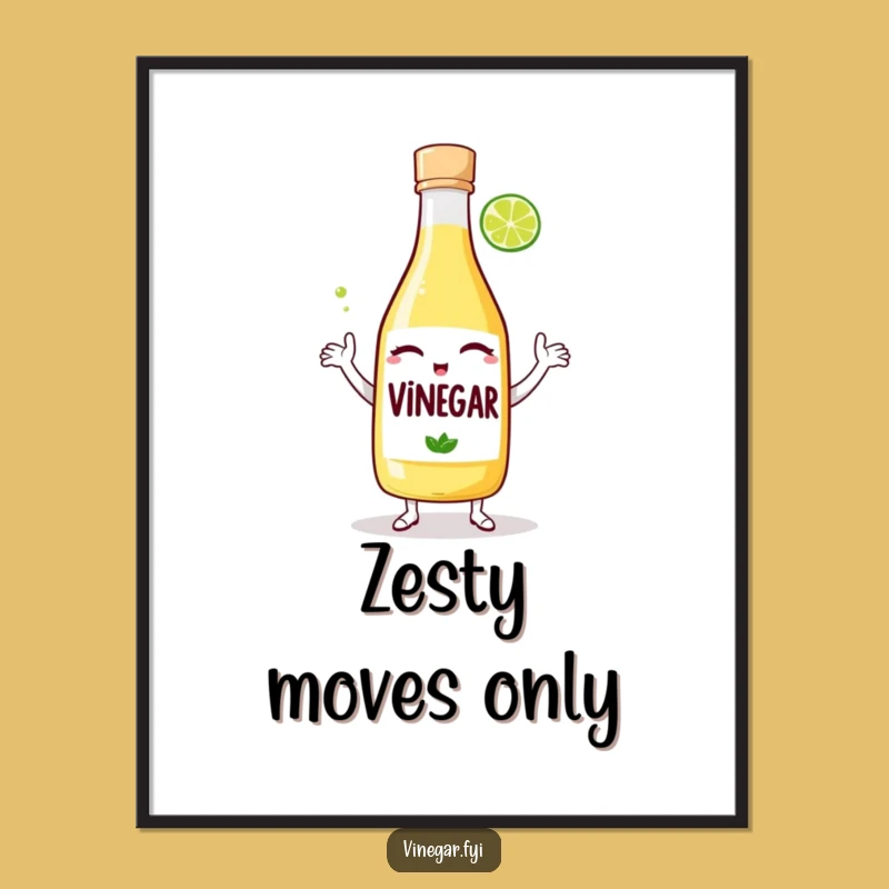 Funny Vinegar Dance Poster: Hilarious Kitchen Art for Food Lovers