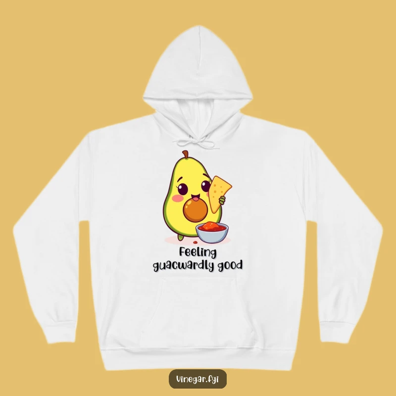 Funny Avocado Chip Dip Hoodie: Cozy Amused Snack Wear for Ultimate Comfort
