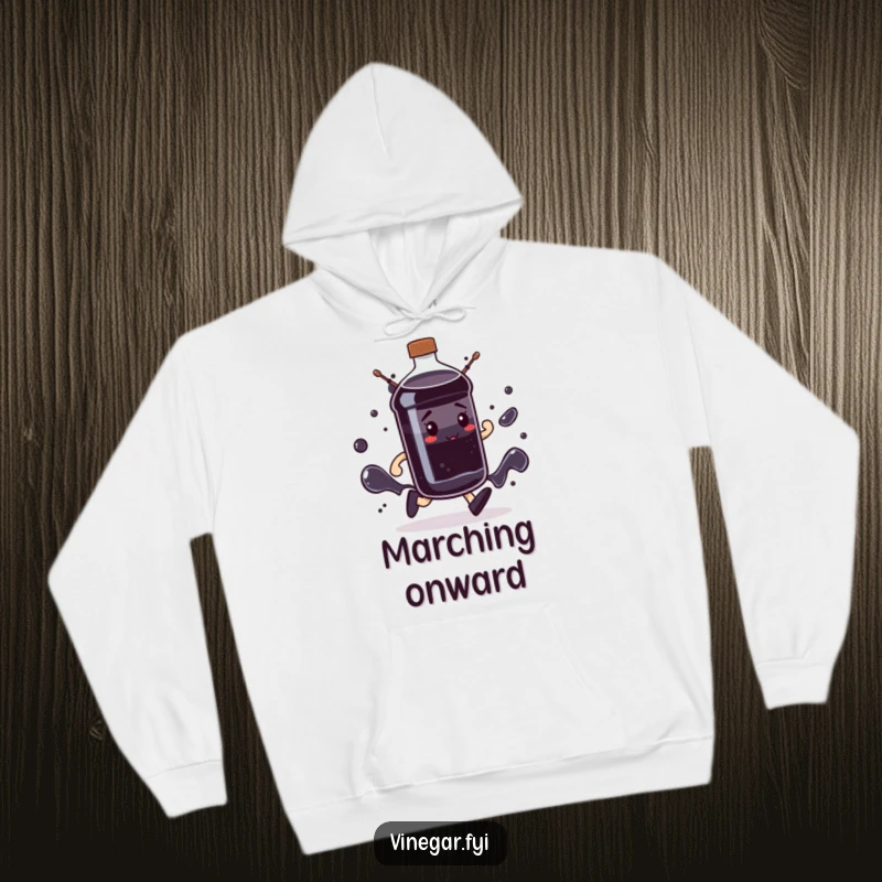 Funny determined dark liquid bottle hoodie marching forward, embodying resilience and motivation, an excellent funny gift.