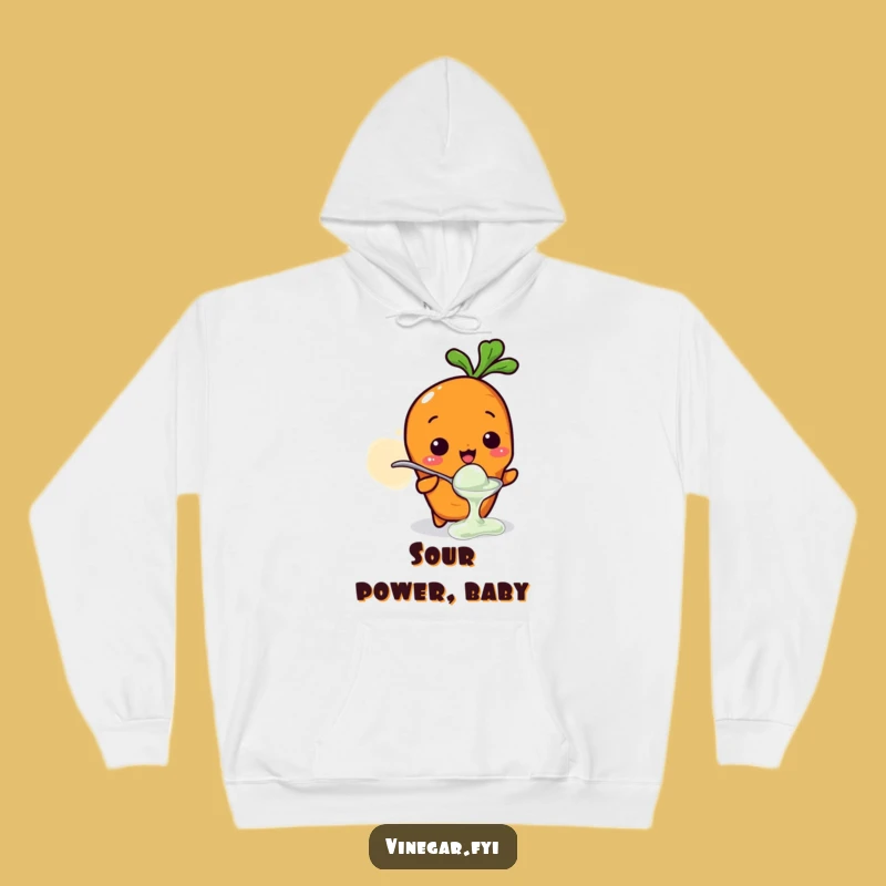 Funny Kawaii Carrot Vinegar Tasting Hoodie, Cozy Vegetable Humor, Ultimate Gag Gift
