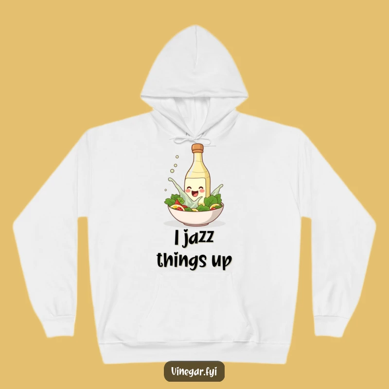 Funny Splashing Vinegar Hoodie: Cozy Condiment Apparel for Salad Enthusiasts