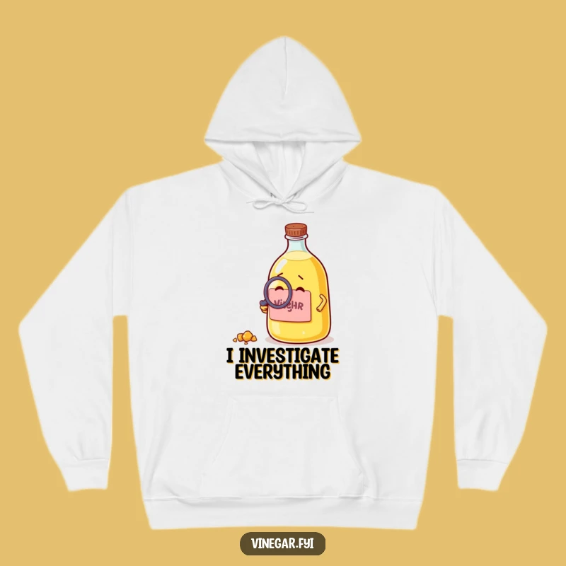 Funny Vinegar Bottle Hoodie - Cozy Investigation for Chilly Days