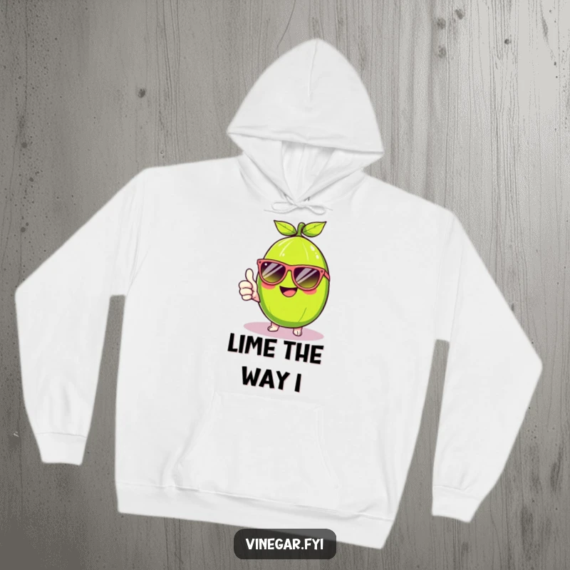 Funny Kawaii lime, protected by cool oversized sunglasses, beams with confidence and gives a thumbs up on this warm and humorous hoodie. Cozy cool.
