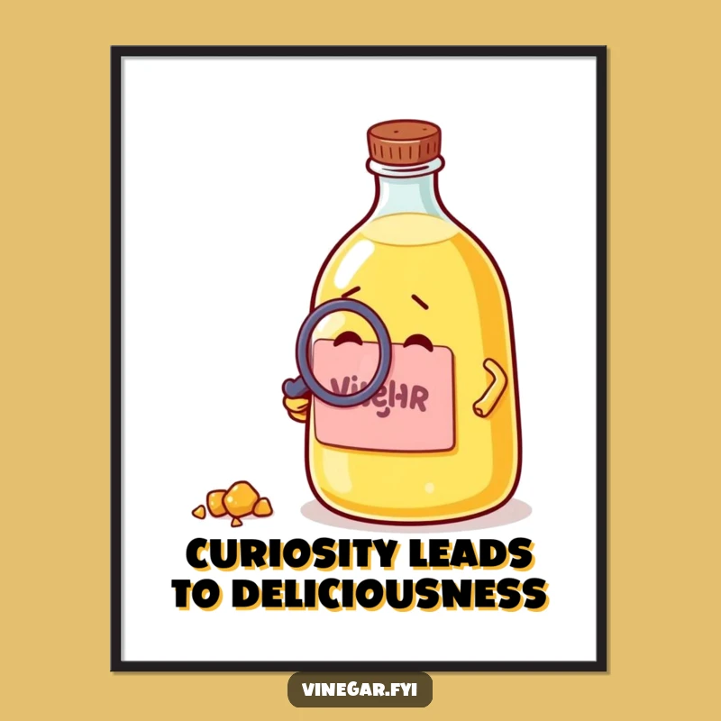Funny Free Printable Wall Art: Curious Vinegar Bottle, Inquisitive Downloadable Decor