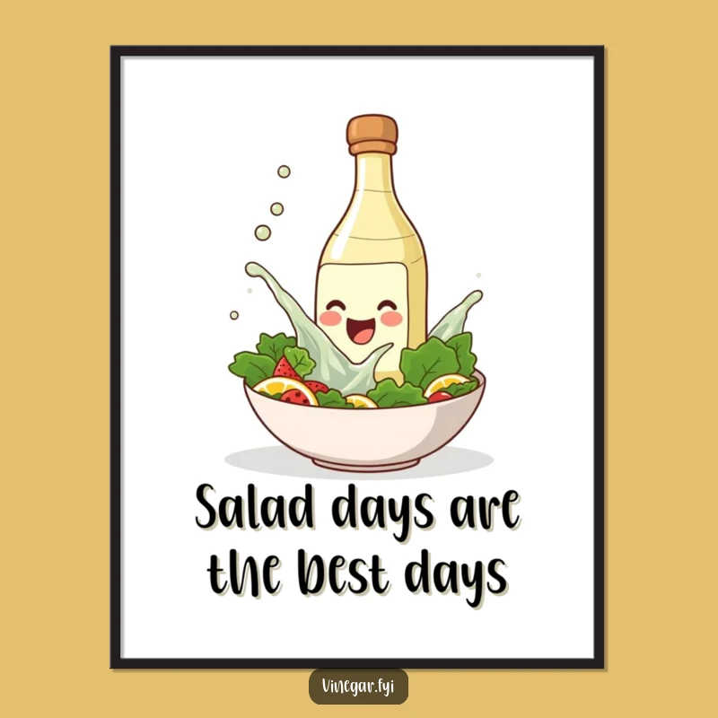 Free Printable Wall Art: Playful Vinegar Bottle - Whimsical Downloadable Art for Kitchen Decor